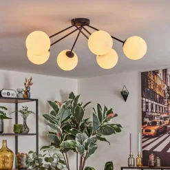 hofstein Koyoto Plafonnier, Boule lumineuse 15 cm Blanc, 6 lumières