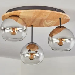 hofstein Koyoto Plafonnier, Boule lumineuse 40 cm Écru, Noir, 3 lumières