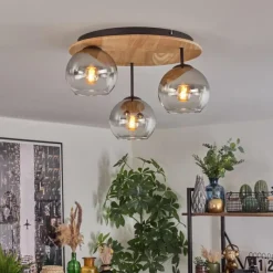 hofstein Koyoto Plafonnier, Boule lumineuse 40 cm Écru, Noir, 3 lumières