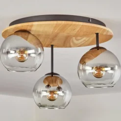 hofstein Koyoto Plafonnier, Boule lumineuse 40 cm Écru, Noir, 3 lumières