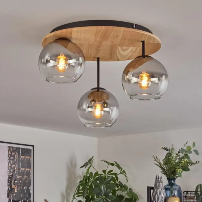 hofstein Koyoto Plafonnier, Boule lumineuse 40 cm Écru, Noir, 3 lumières