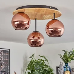 hofstein Koyoto Plafonnier, Boule lumineuse 40 cm Écru, Noir, 3 lumières