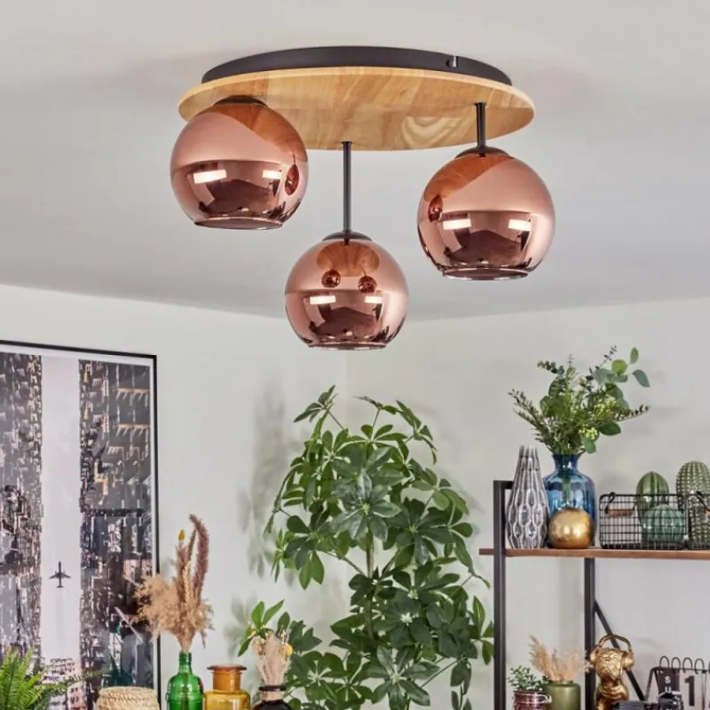 hofstein Koyoto Plafonnier, Boule lumineuse 40 cm Écru, Noir, 3 lumières