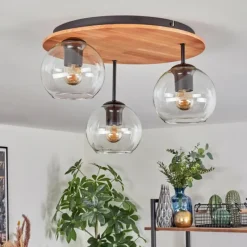 hofstein Koyoto Plafonnier, Boule lumineuse 40 cm Écru, Noir, 3 lumières