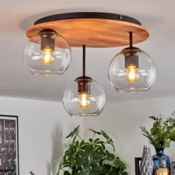 hofstein Koyoto Plafonnier, Boule lumineuse 40 cm Écru, Noir, 3 lumières