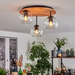 hofstein Koyoto Plafonnier, Boule lumineuse 40 cm Écru, Noir, 3 lumières