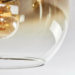 Lampes Dorées-hofstein Koyoto Plafonnier, Boule lumineuse 40 cm Écru, Noir, 3 lumières