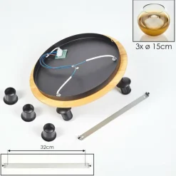 Lampes Dorées-hofstein Koyoto Plafonnier, Boule lumineuse 40 cm Écru, Noir, 3 lumières