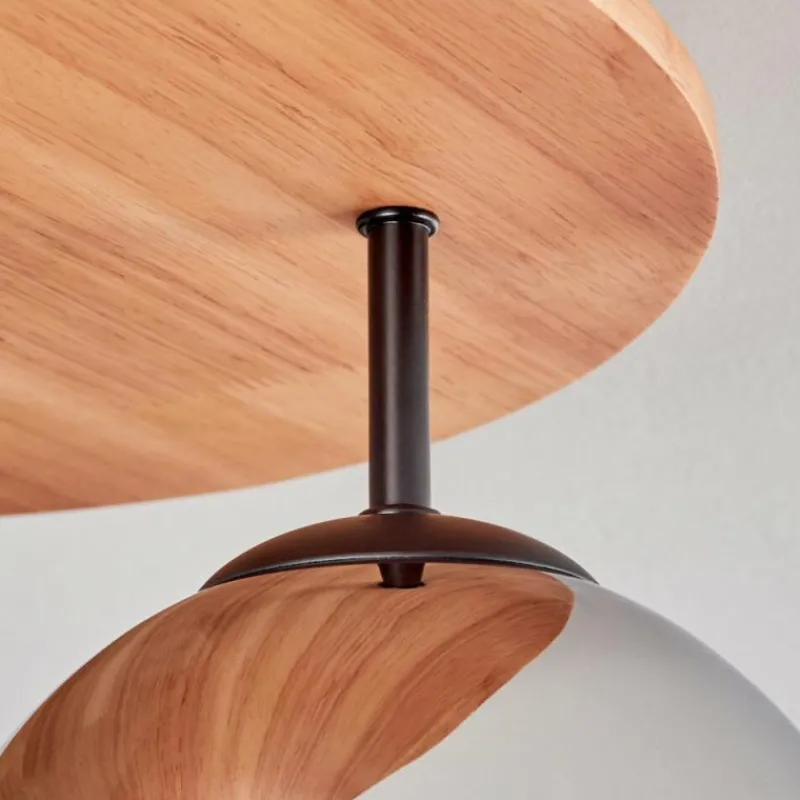 hofstein Koyoto Plafonnier, Boule lumineuse 40 cm Écru, Noir, 3 lumières