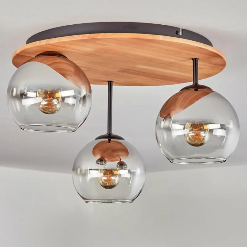 hofstein Koyoto Plafonnier, Boule lumineuse 40 cm Écru, Noir, 3 lumières