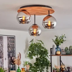 hofstein Koyoto Plafonnier, Boule lumineuse 40 cm Écru, Noir, 3 lumières