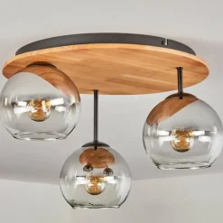 hofstein Koyoto Plafonnier, Boule lumineuse 40 cm Écru, Noir, 3 lumières