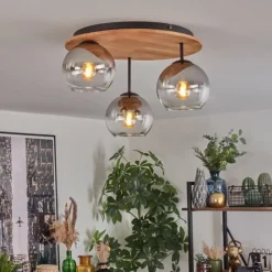 hofstein Koyoto Plafonnier, Boule lumineuse 40 cm Écru, Noir, 3 lumières