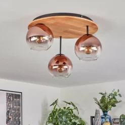 hofstein Koyoto Plafonnier, Boule lumineuse 40 cm Écru, Noir, 3 lumières