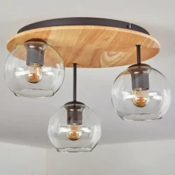 hofstein Koyoto Plafonnier, Boule lumineuse 40 cm Écru, Noir, 3 lumières