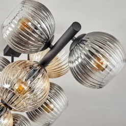 hofstein Koyoto Plafonnier, Boule lumineuse Ambre, Clair, Fumé, 10 lumières