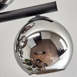 hofstein Koyoto Plafonnier, Boule lumineuse Ambre, Chrome, Fumé, 10 lumières