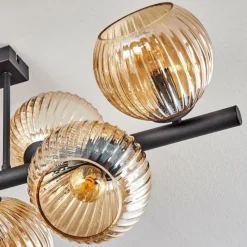 Lampes À Boules-hofstein Koyoto Plafonnier, Boule lumineuse Ambre, 8 lumières