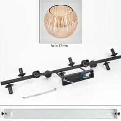 Lampes À Boules-hofstein Koyoto Plafonnier, Boule lumineuse Ambre, 8 lumières