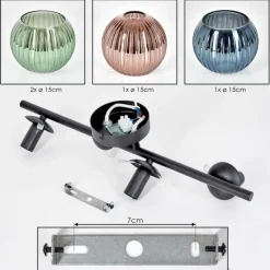 Lampes À Boules-hofstein Koyoto Plafonnier, Boule lumineuse Bleu, Vert, Cuivré, 4 lumières