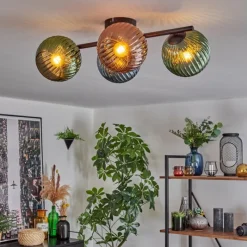 Lampes À Boules-hofstein Koyoto Plafonnier, Boule lumineuse Bleu, Vert, Cuivré, 4 lumières