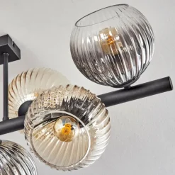 hofstein Koyoto Plafonnier, Boule lumineuse Ambre, Clair, Fumé, 8 lumières