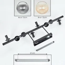 hofstein Koyoto Plafonnier, Boule lumineuse Ambre, Clair, Fumé, 8 lumières