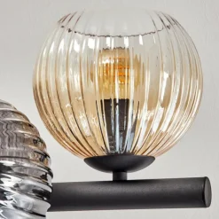 hofstein Koyoto Plafonnier, Boule lumineuse Ambre, Clair, Fumé, 8 lumières