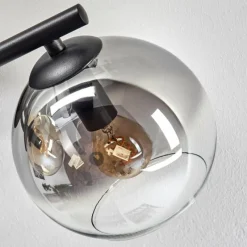 hofstein Koyoto Plafonnier, Boule lumineuse Ambre, Chrome, Fumé, 3 lumières