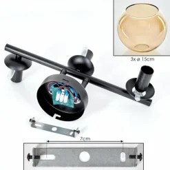 hofstein Koyoto Plafonnier, Boule lumineuse Ambre, 3 lumières