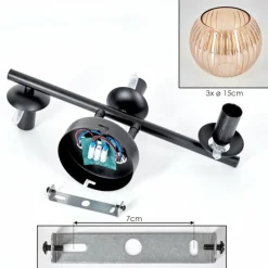 hofstein Koyoto Plafonnier, Boule lumineuse Ambre, 3 lumières