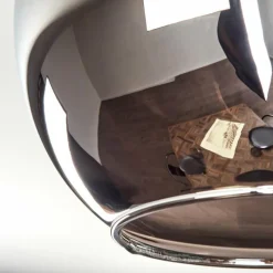 hofstein Koyoto Plafonnier, Boule lumineuse Ambre, Chrome, Fumé, 3 lumières