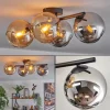 hofstein Koyoto Plafonnier, Boule lumineuse Ambre, Chrome, Fumé, 4 lumières