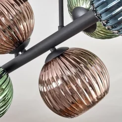 Lampes À Boules-hofstein Koyoto Plafonnier, Boule lumineuse Bleu, Vert, Cuivré, 6 lumières