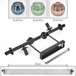 Lampes À Boules-hofstein Koyoto Plafonnier, Boule lumineuse Bleu, Vert, Cuivré, 6 lumières