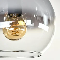 hofstein Koyoto Plafonnier, Boule lumineuse 45 cm Clair, Fumé, 5 lumières