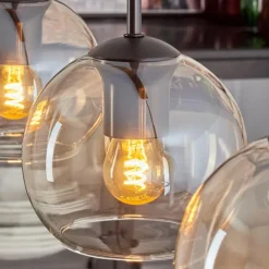 hofstein Koyoto Suspension Ambre, Clair, 4 lumières