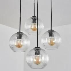 hofstein Koyoto Suspension, Boule lumineuse 35 cm Clair, 4 lumières