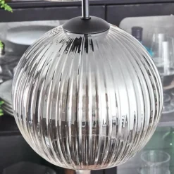 hofstein Koyoto Suspension, Boule lumineuse 35 cm Clair, Fumé, 4 lumières