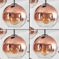 hofstein Koyoto Suspension, Boule lumineuse 35 cm Clair, Cuivré, 4 lumières