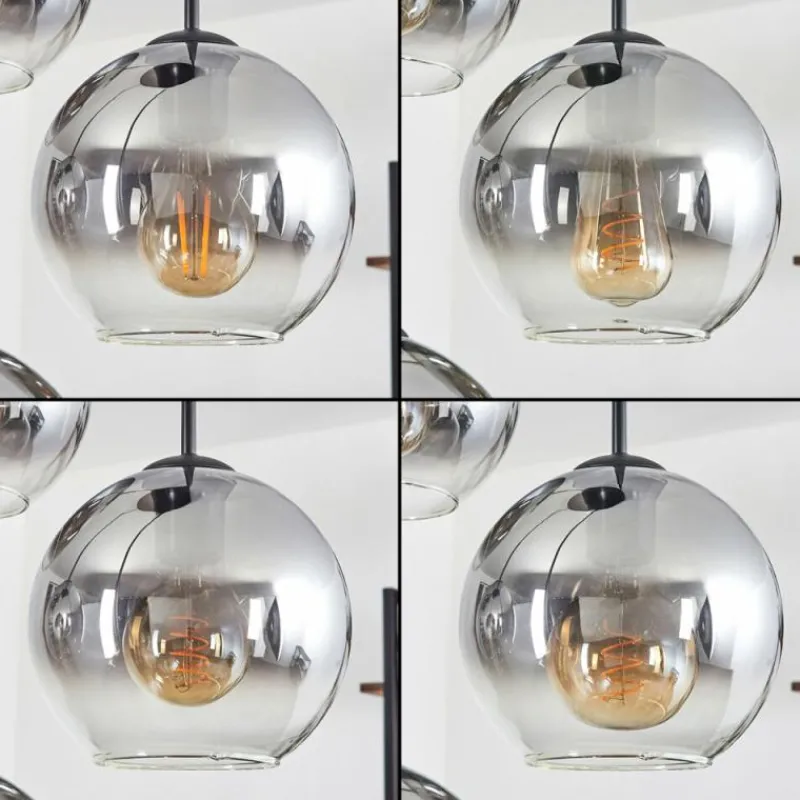 hofstein Koyoto Suspension, Boule lumineuse Clair, Fumé, 4 lumières