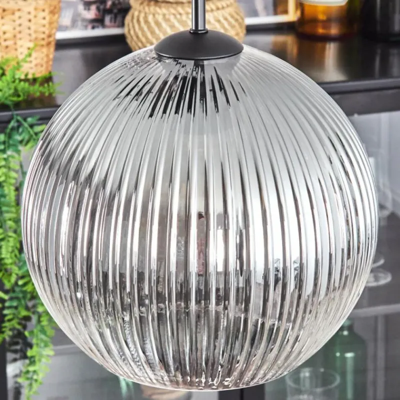 hofstein Koyoto Suspension, Boule lumineuse, Suspension Clair, Fumé, 4 lumières