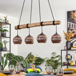 hofstein Koyoto Suspension, Boule lumineuse, Suspension Écru, Noir, 4 lumières