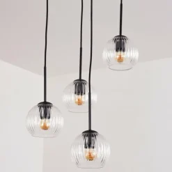 hofstein Koyoto Suspension, Boule lumineuse, Suspension 35 cm Clair, 4 lumières