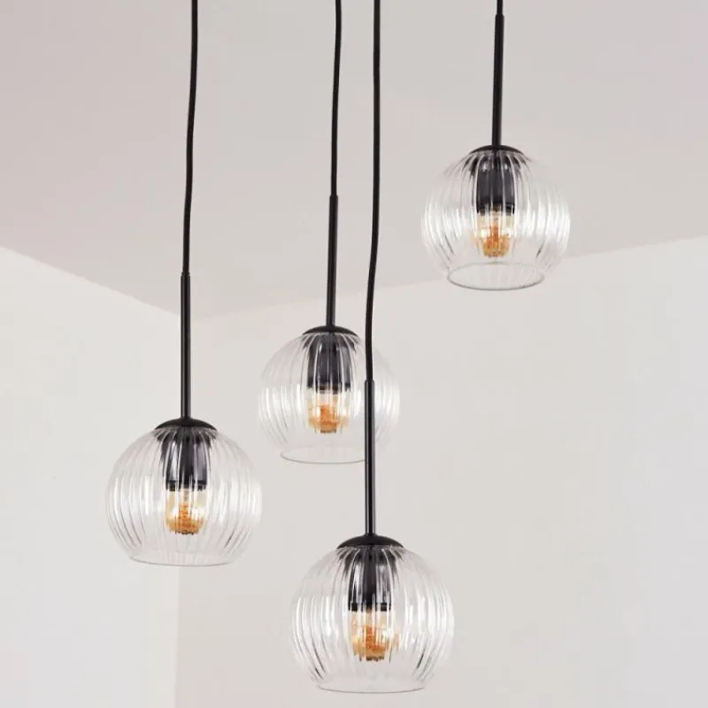 hofstein Koyoto Suspension, Boule lumineuse, Suspension 35 cm Clair, 4 lumières