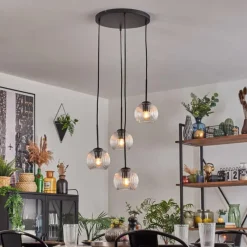 hofstein Koyoto Suspension, Boule lumineuse, Suspension 35 cm Clair, 4 lumières