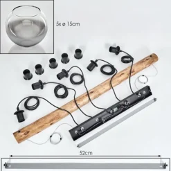 hofstein Koyoto Suspension, Boule lumineuse, Suspension Écru, Noir, 5 lumières