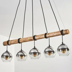 hofstein Koyoto Suspension, Boule lumineuse, Suspension Écru, Noir, 5 lumières