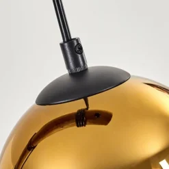 Lampes Dorées-hofstein Koyoto Suspension, Boule lumineuse, Suspension Écru, Noir, 4 lumières