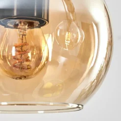 hofstein Koyoto Suspension, Boule lumineuse, Suspension Écru, Noir, 5 lumières